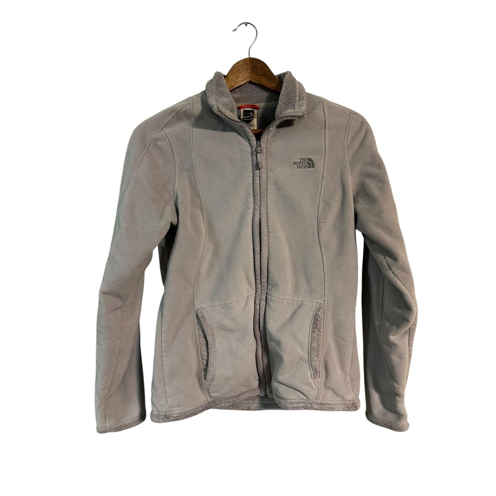 The North Face Fleece Jacket Full Zip Womens Medium Gray‎ Warm Cozy